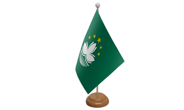 Macau Small Flag with Wooden Stand